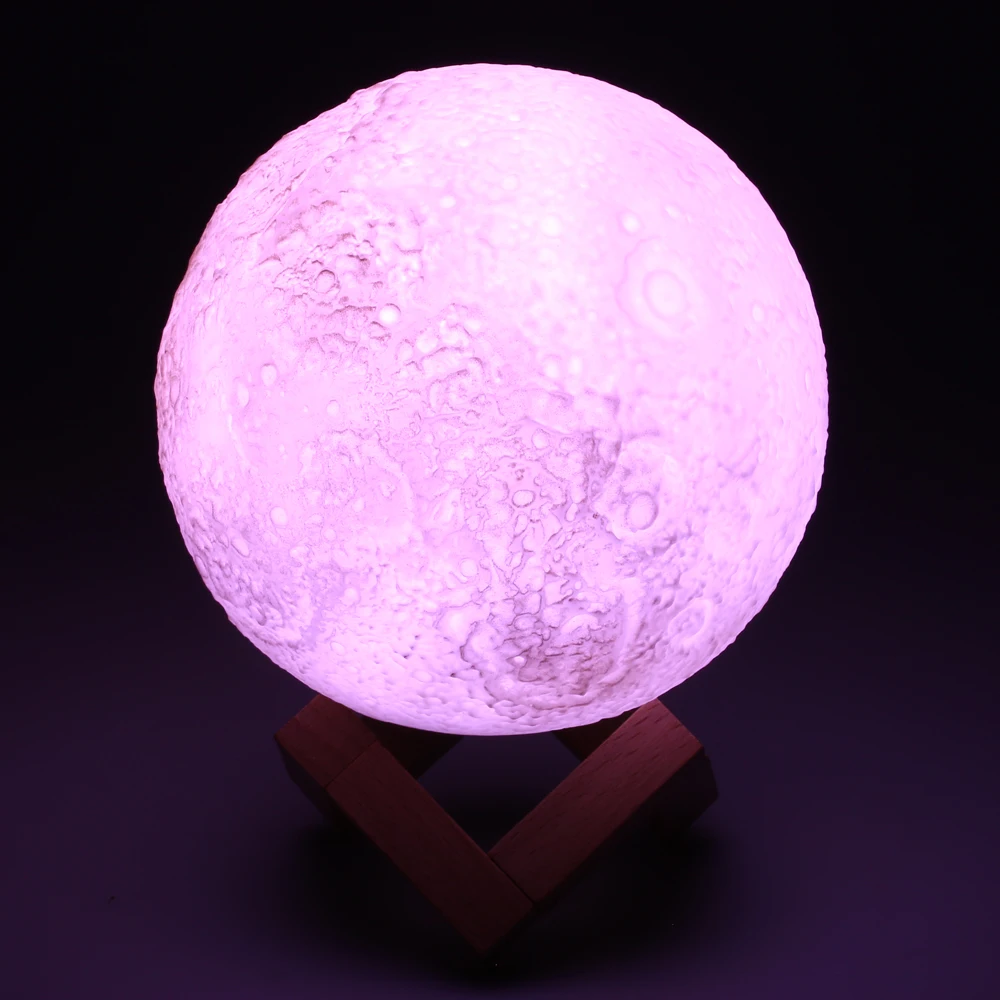 Перезаряжаемая 3D Светодиодная лампа с Луной дистанционное управление 4 цвета