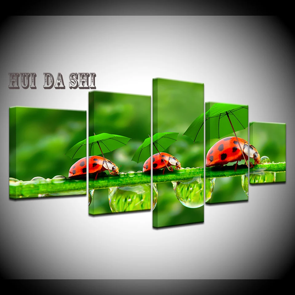 

5 Panel Modular Coleoptera Insects Posters Wall Art Printed Canvas Painting For Living Room Modern Home Decor Wall Art Picture