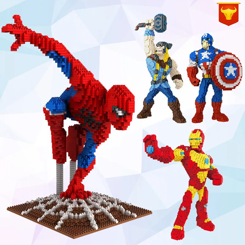 Алмазные блоки Ironman фигурки героев мультфильмов Brinquedo модель супергероя