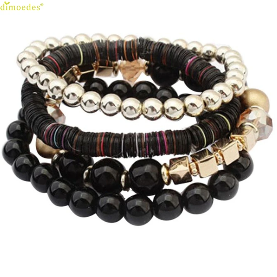 Женский многослойный браслет с цветными бусинами 4 шт.|bangle brand|bangle braceletbrand bangle bracelet
