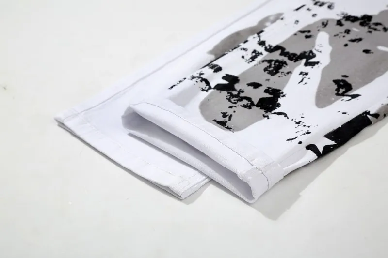 Джинсы мужские с принтом американского флага облегающие брюки карго