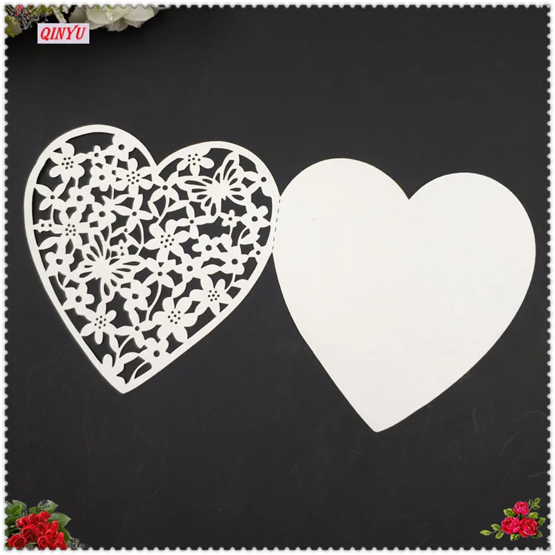 10/50/100 pcs Greeting Cards Small Folding Heart Shape Lovely Message Card Invitation for Anniversary Valentines Day 5z |