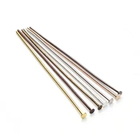 200pcsbag 40 50 mm flat head pins dia 0 7mm goldsilverrhodiumcopperbronze color head pins for jewelry making accessories