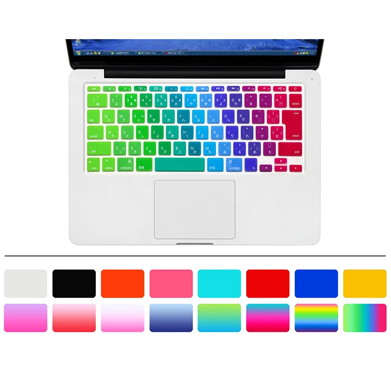 rainbow HRH Лидер продаж силиконовая JP Японская Клавиатура Защитная пленка для Mac Book Air 11 11,6 японская версия A1370 A1456 - Цвет: rainbow