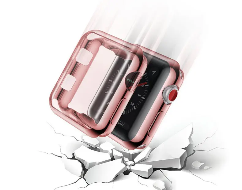 Защитный чехол для Apple Watch 4, 5, ремешок 44 мм, 40 мм, Iwatch series 4, 5, силиконовый чехол, резина, ТПУ, мягкая защитная рамка, оболочка