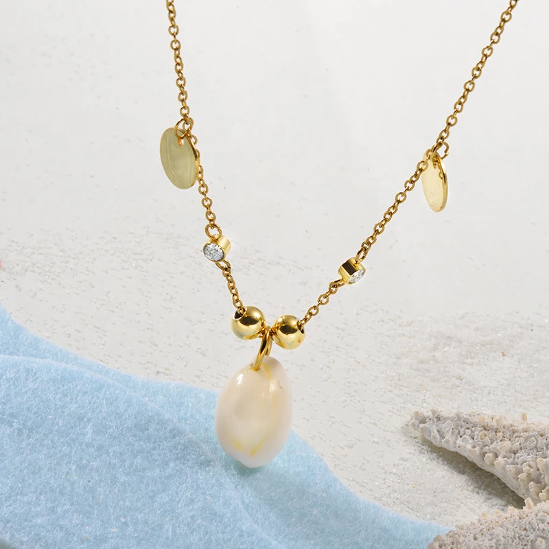 Женское Ожерелье Baoyan подвеска из морской раковины ручной работы нержавеющей