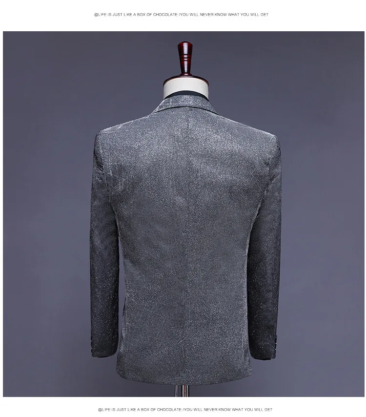 PYJTRL новые мужские модные блестящие измененные красочные костюмы из 3 предметов