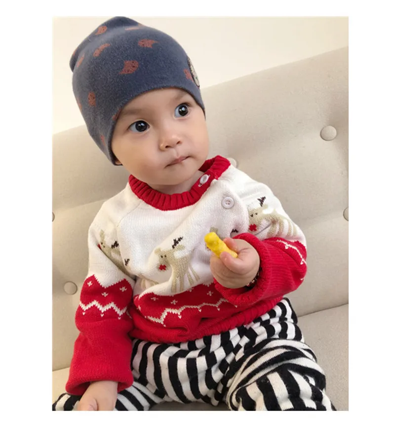 LILIGIRL Рождественский олень детская Вязание свитер верхняя одежда для маленькие девочки и мальчики теплое пальто с героями мультфильмов кашемировые свитера