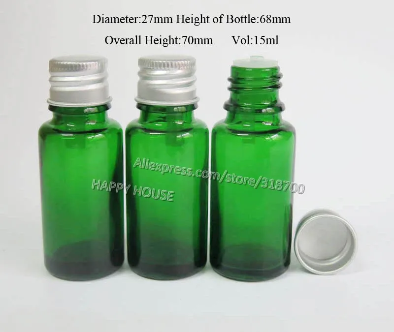 360/лот 15 мл пустая стеклянная бутылка эфирного масла с алюминиевой крышкой 15cc