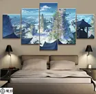 5 панель аниме Wonderland пейзаж холст печатная картина для гостиной стены искусства дома HD Декор Картина художественные работы постер