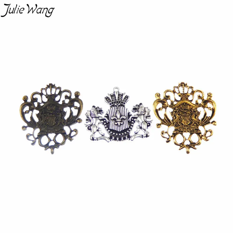 Julie Wang 6 шт. смешанный значок в форме льва Подвески из сплава Античный цвет Сделай