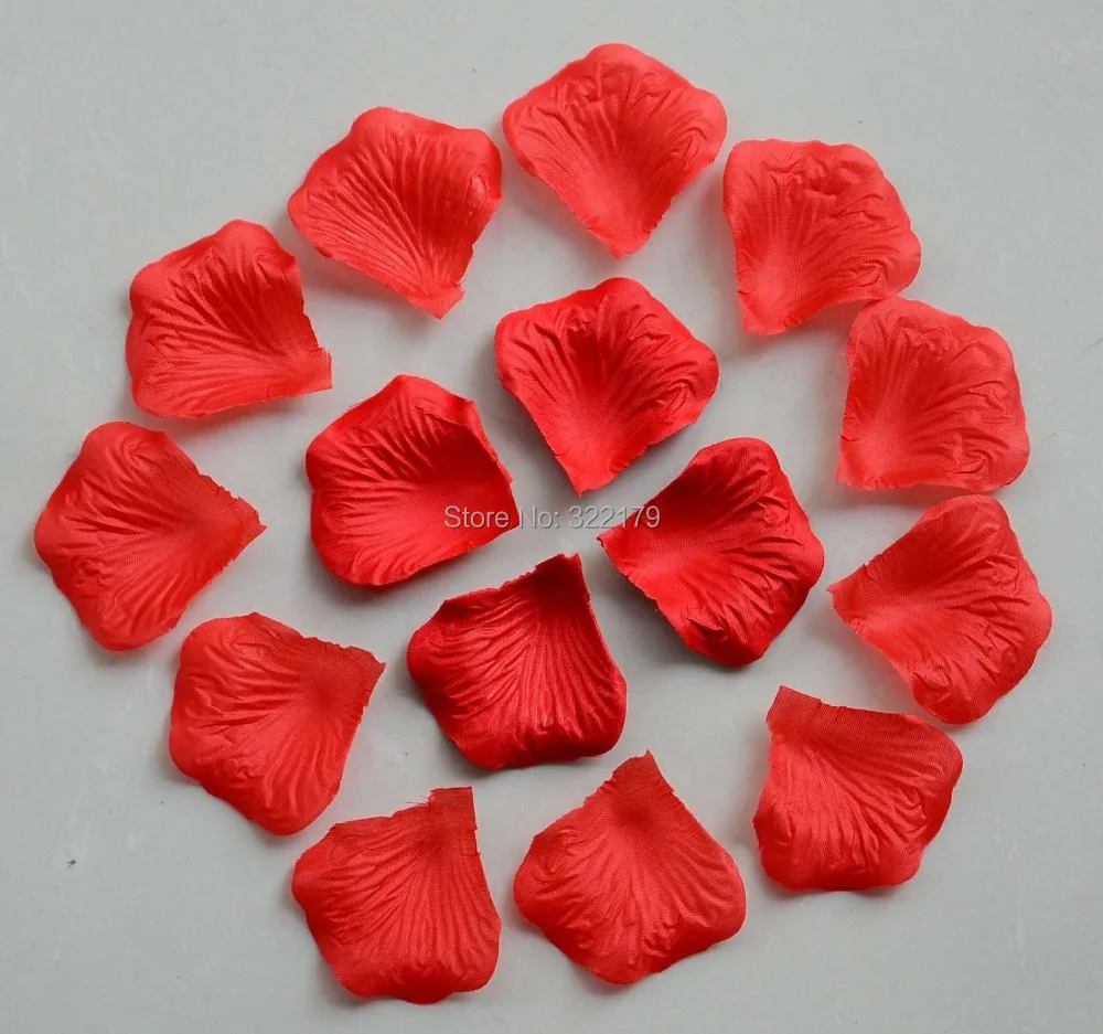 

Free shipping 1000PCS Red Rose Petals For Wedding Party Decor Cheap Silk Flower Red Petals Wholesale Bulk