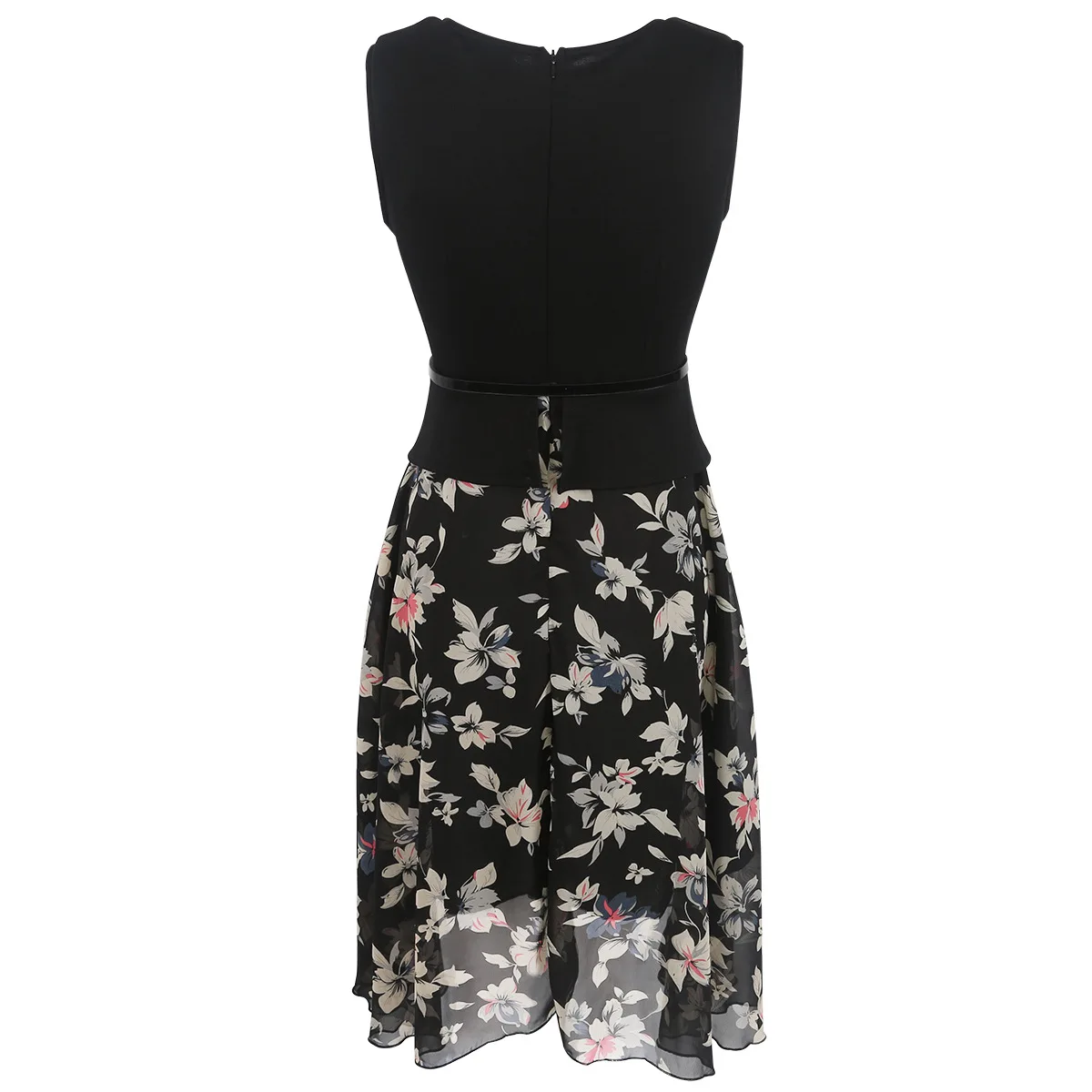 Oxiuly женское летнее элегантное шифоновое платье в горошек с поясом и цветочным