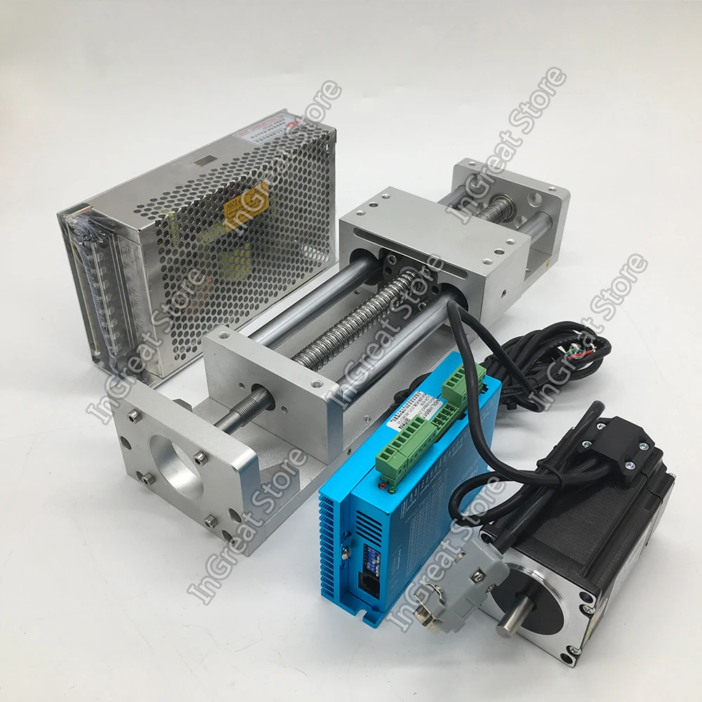 

Nema23 Closed Loop Stepper Motor Driver Power Supply & 500MM CNC Linear Module Sliding Table XYZ Axis Cross Stage Ballscrew Kit