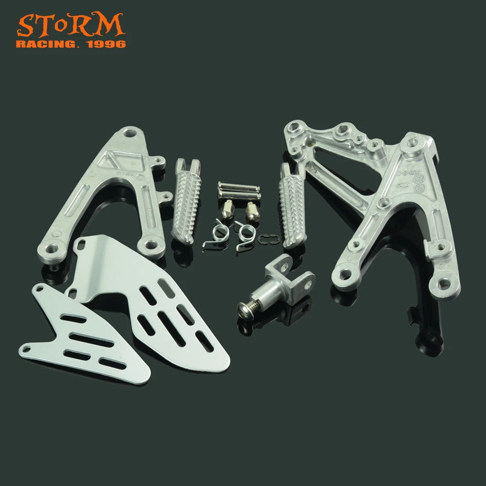 SILVER Передней Подножки колышки подставка для ног Скоба Подножка для YAMAHA YZF R1 YZFR1 R 1 2007-2008 2007 2008 07 08-07 08 в байкерском стиле - Цвет: SILVER