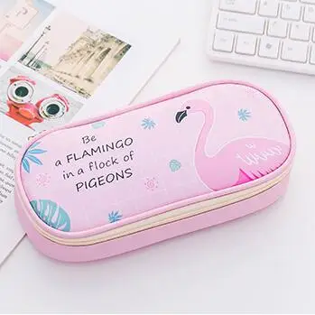 Kawaii pencilcase Чехол для карандашей с фламинго, решетка, карамель кутусу, каваи, estuche escolar, ПУ кожаный чехол для карандашей, школьный чехол для ручек, пенал, канцелярские принадлежности - Цвет: Kawaii pencilcase