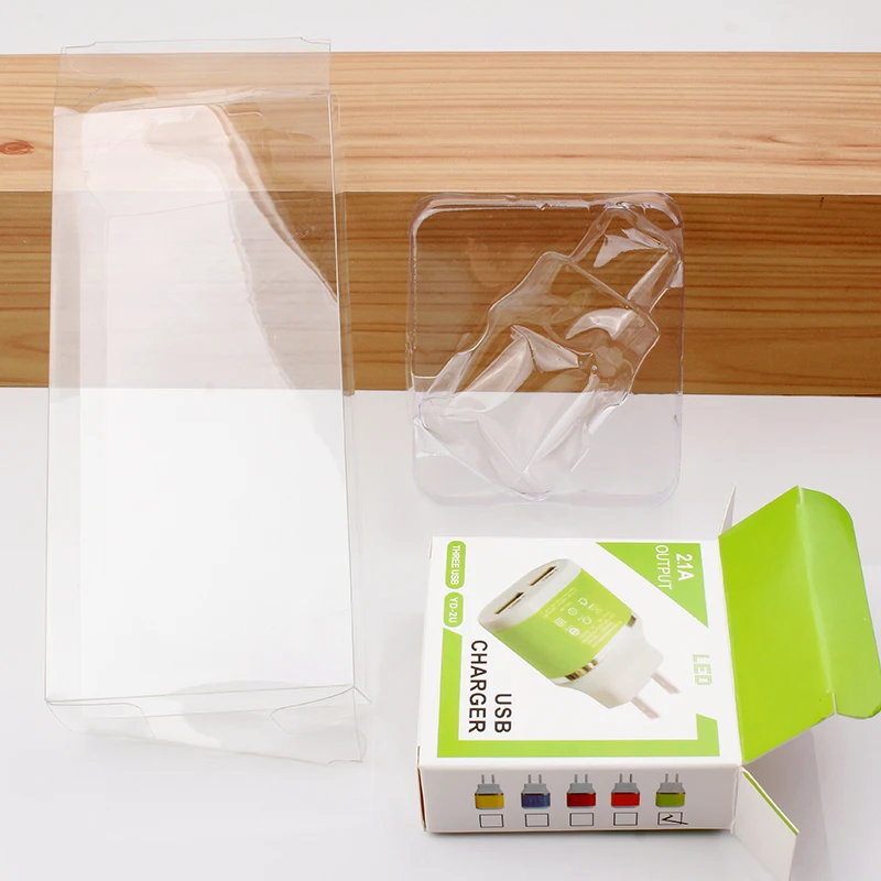 Ясно пустой ПВХ пластиковые коробки для Автомобильное зарядное устройство чехол