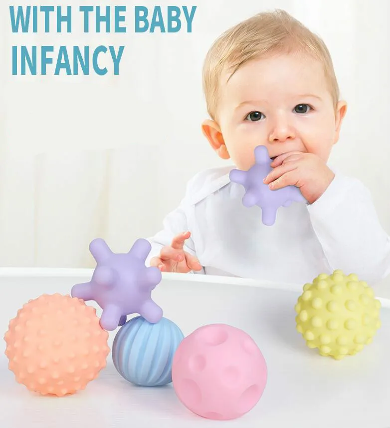 Детские погремушки развивающий мячик строительные блоки 3D Touch мягкие шарики