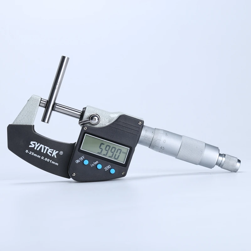 Цифровой микрометр Syntek 0-25 мм 0,001 мм метрический/дюймовый электронный наружный микрометр с твердосплавным наконечником ЖК-штангенциркуль, измерительные инструменты
