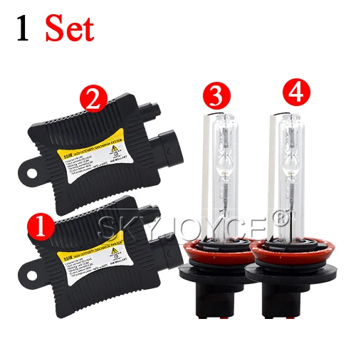 1 full kit set SKYJOYCE 55W hid комплект ксенон H11 6000K 12V HID тонкий балласт 55W H1 H7 H3 9005 9006 4300K 5000K hid комплект для преобразования ламп фар - Испускаемый цвет: 1 full kit set