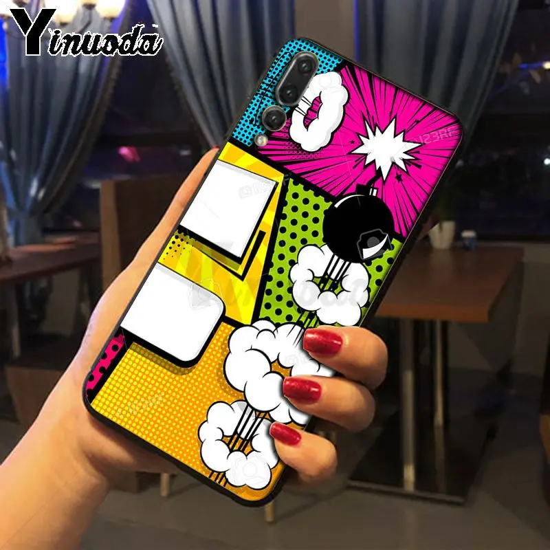 Yinuoda бум Поп Арт комиксы рисунок чехол для телефона Huawei P20pro mate10lite p9 p10plus honor 8x 7A nova3i
