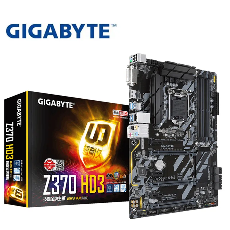 Для Gigabyte GA Z370 HD3 оригинальная новая материнская плата Socket LGA 1151 DDR4 USB3.0 SATA3.0 DVI +