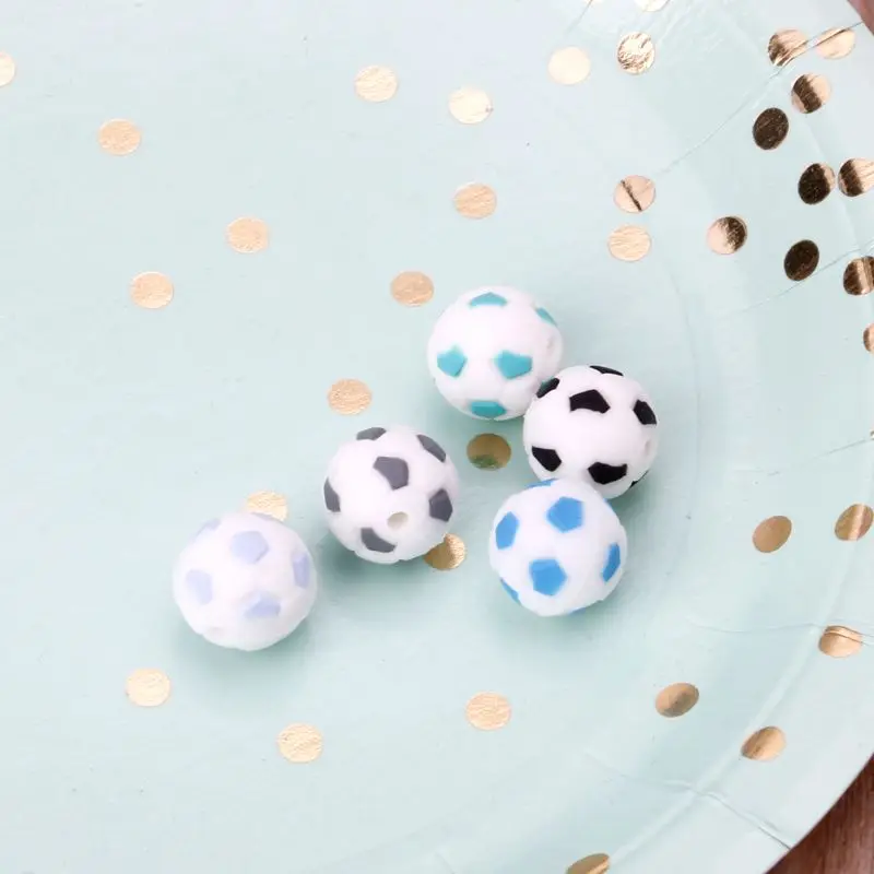 Силиконовые бусины 15 мм детский Прорезыватель для зубов футбол Пищевая