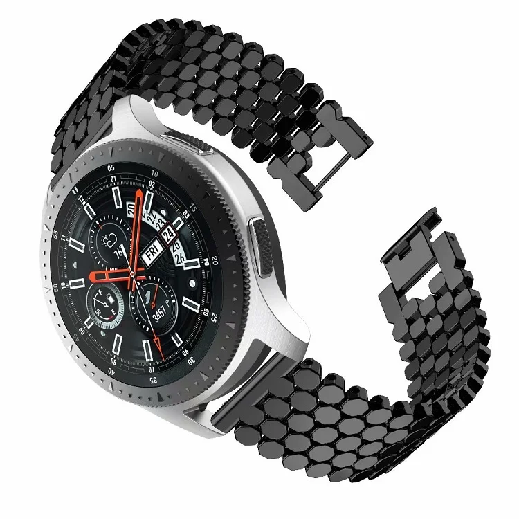 22 мм ремешок для samsung Galaxy Watch браслет из нержавеющей стали полый металлический ремень 46 мм samsung gear S3 быстроразъемные контакты