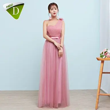 Pink D Пользовательский цвет и Размеры! Сладкий 4 Стиль Длинные платья для невесты цвета Свадебная вечеринка, выпускного вечера праздничное платье женские Большие размеры - Цвет: Pink D