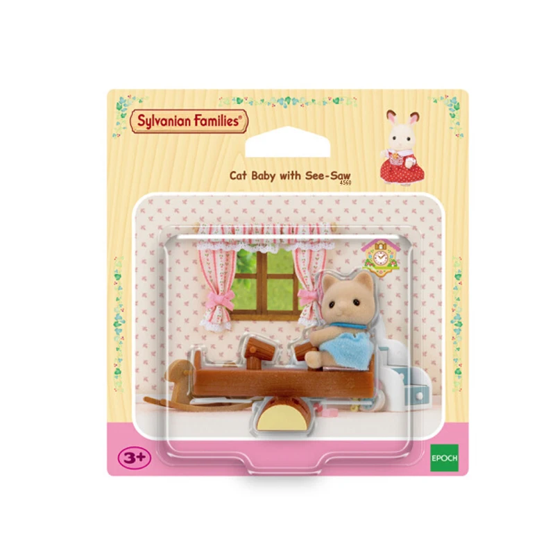 Sylvanian Families Cat Baby and Seesaw набор кукольный домик животное пушистая игрушка фигурки подарок для девочки Новинка 4560