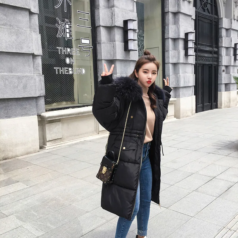 Fitaylor зимняя женская хлопковая парка с капюшоном теплая куртка большим меховым