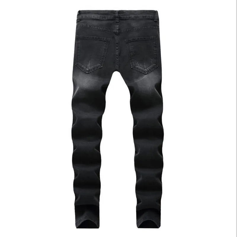 Mens Jeans Casual Slim Fit Straight High Stretch Feet Skinny Jeans Men Male Denim Trousers Size 28-42