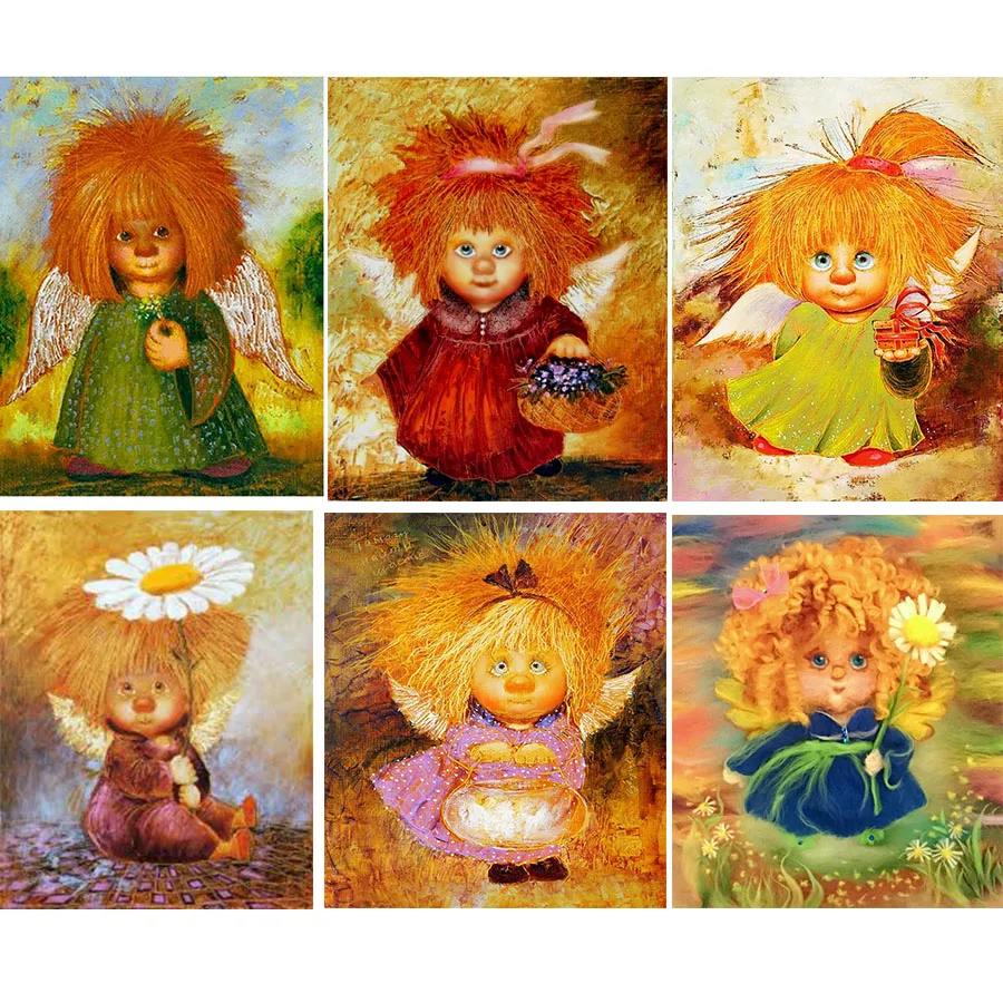 Алмазная вышивка с изображением Ангела из мультфильма сделай сам 3D живопись