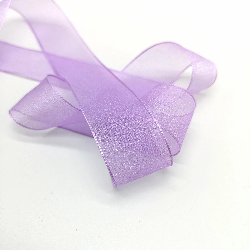Purple 5 ярдов " 25 мм Лента Свадебная вечеринка украшение ручной работы органза лента для заворачивания подарка банты для волос DIY Рождественская лента# SD - Цвет: Purple