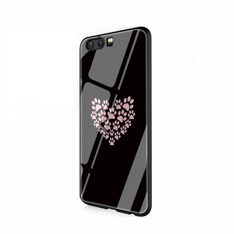 G12 Собака след Paw чехол из закаленного стекла для телефона для huawei P10 P20 P30 Коврики 20 Honor 9 10 Lite 7A Pro 8X Y6 Y9 P Smart - Цвет: G12