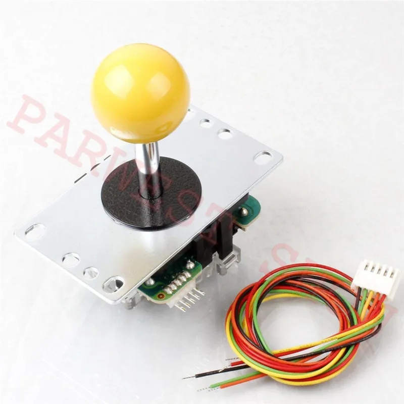 Yellow Япония оригинальная Sanwa Джойстик JLF-TP-8YT с ограничитель хода боевой рокер и 5pin кабель для JAMMA аркадная игра запчасти - Цвет: Yellow
