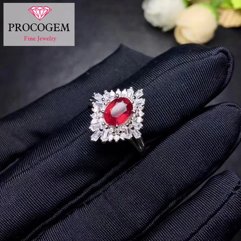 

Женские кольца с красным рубином и натуральными голубями 1.06Ct, настоящие драгоценные камни, ювелирные украшения из стерлингового серебра 925 ...