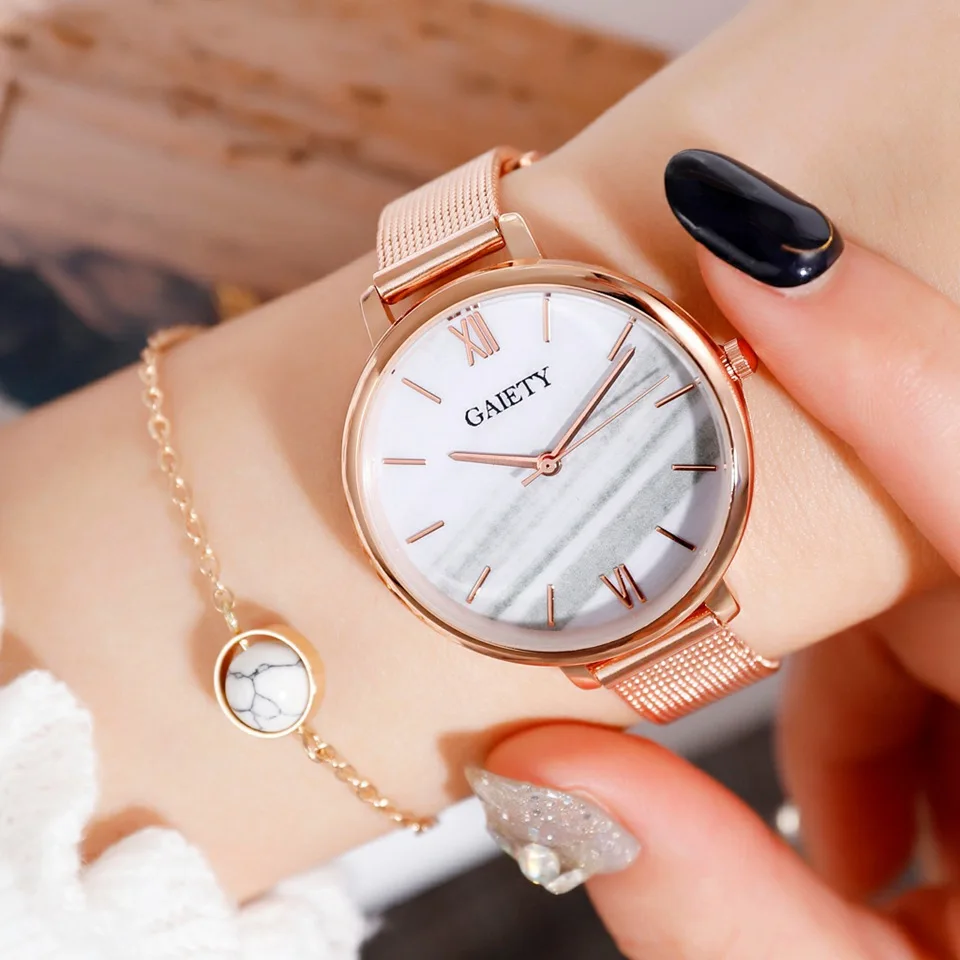 2 watch and bracelet Роскошные женские часы Gaiety, комплект из 2 предметов, розовое золото, часы-браслет, ювелирные изделия для девушек, женские часы, повседневные кварцевые наручные часы - Цвет: 2 watch and bracelet