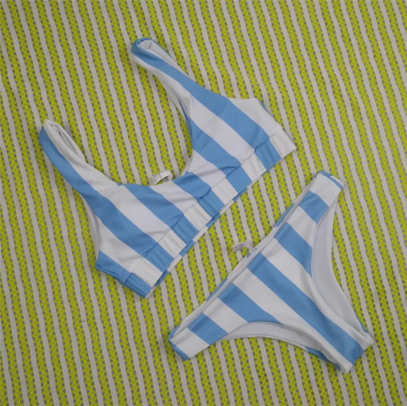 

Women sexy bikini set swimsuit Push-up Padded striped swimwear Swimsuit Beachwear Bathing Suit Summer 2PCS Beachwear