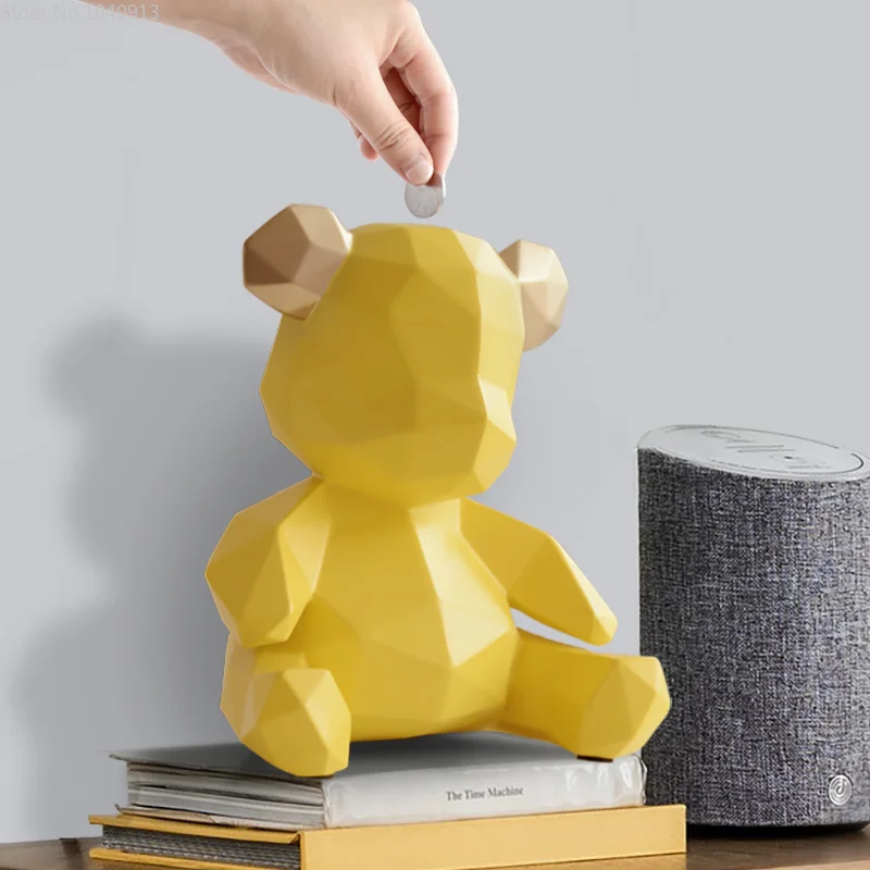 Nordic Creative Piggy Bank детская большая монета копилка геометрический медведь коробка для хранения сейф копилка для монет