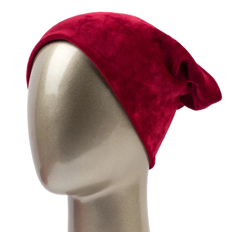 Dark Red Geebro Женская шапка Skullies Beanie полиэфирные вязаные шапки женские Балаклавы зимние теплые бархатные шарфы и шапочки - Цвет: Dark Red