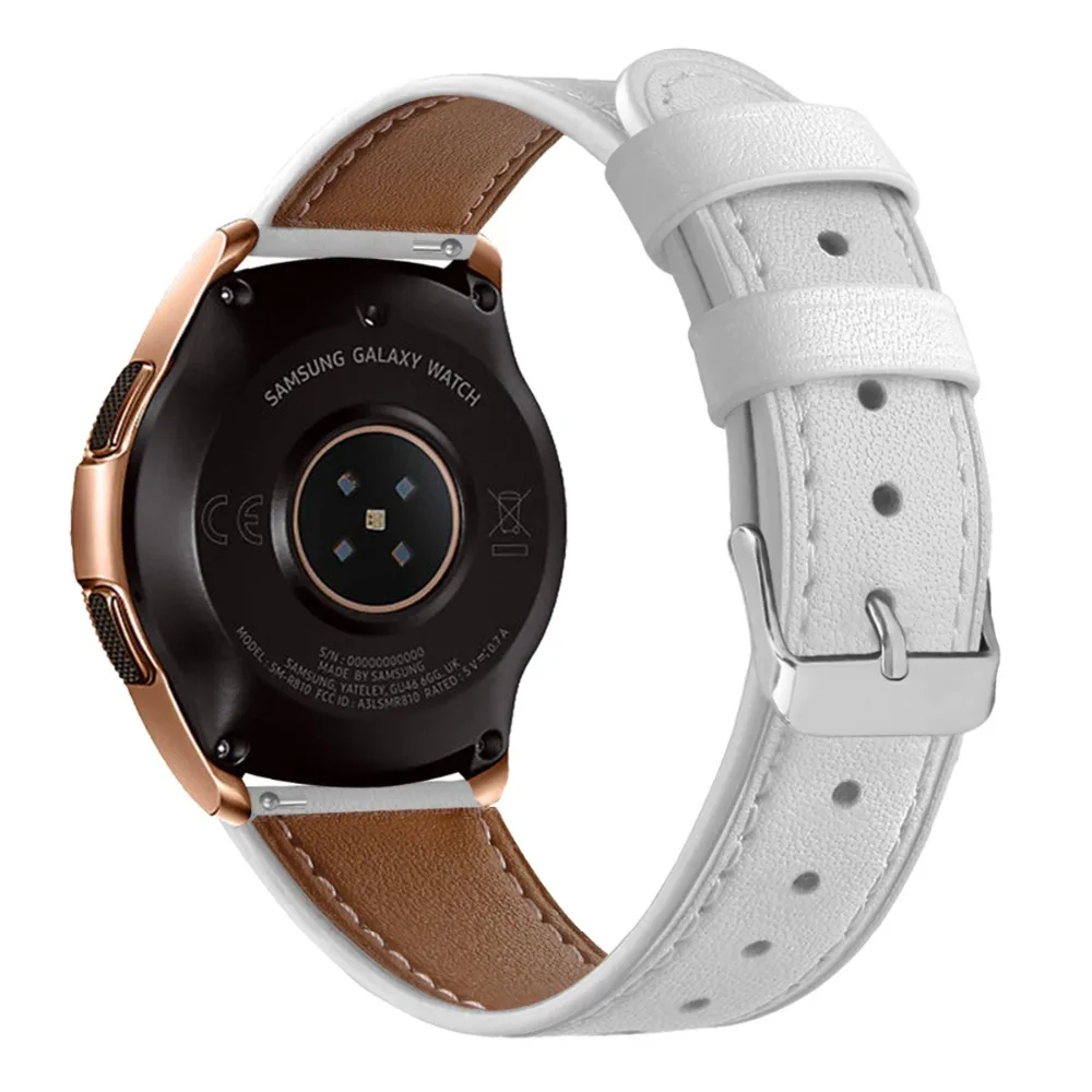 20 мм кожаный ремешок для часов samsung Galaxy Watch активный ремешок из натуральной кожи ремешок для gear S2 классические часы huawei Huami 93001