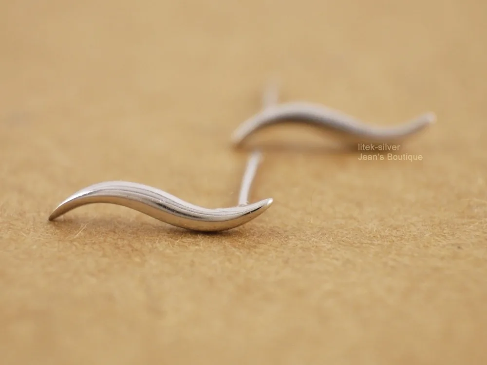 925 пробы серебряные волнистые серьги гвоздики A1318|crawler earrings|925 sterlingearrings earring |