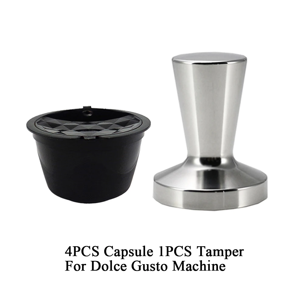 4 Capsules 1 Tamper 5 шт. Применение 50 раз многоразового Dolce Gusto Кофе Капсула Nescafe Dolce Gusto многоразового пользования капсулы Dolce капсулы с вскрытия - Цвет: 4 Capsules 1 Tamper