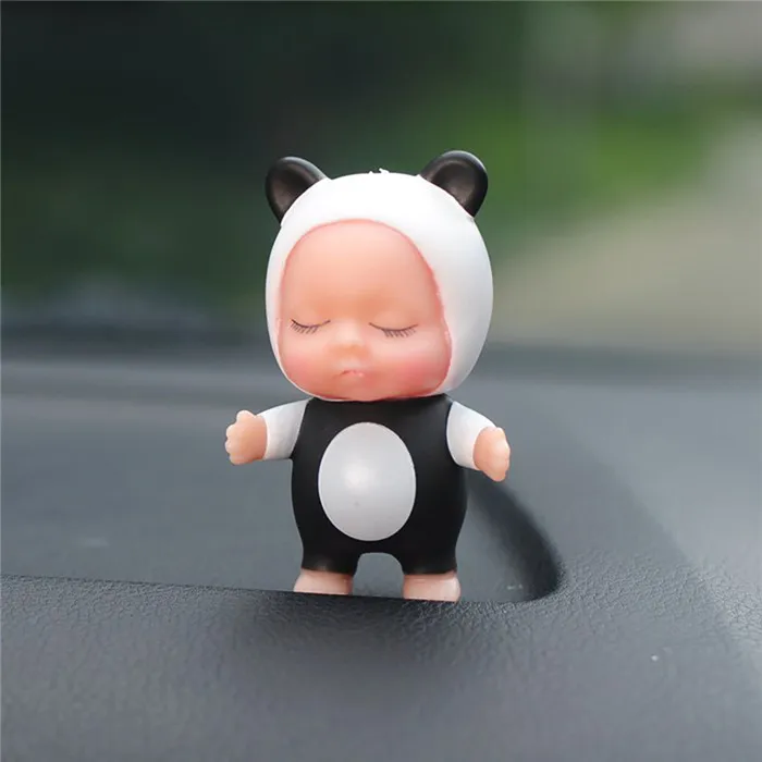 Panda Милые украшения для приборной панели автомобиля, игрушки, Мультяшные кавайные украшения, Спящая кукла, автомобильные аксессуары для интерьера - Название цвета: Panda
