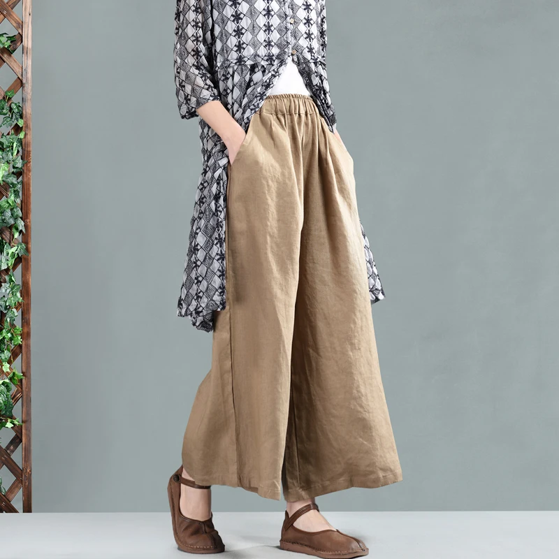 Брюки женские весенние свободные однотонные повседневные смешанные в стиле