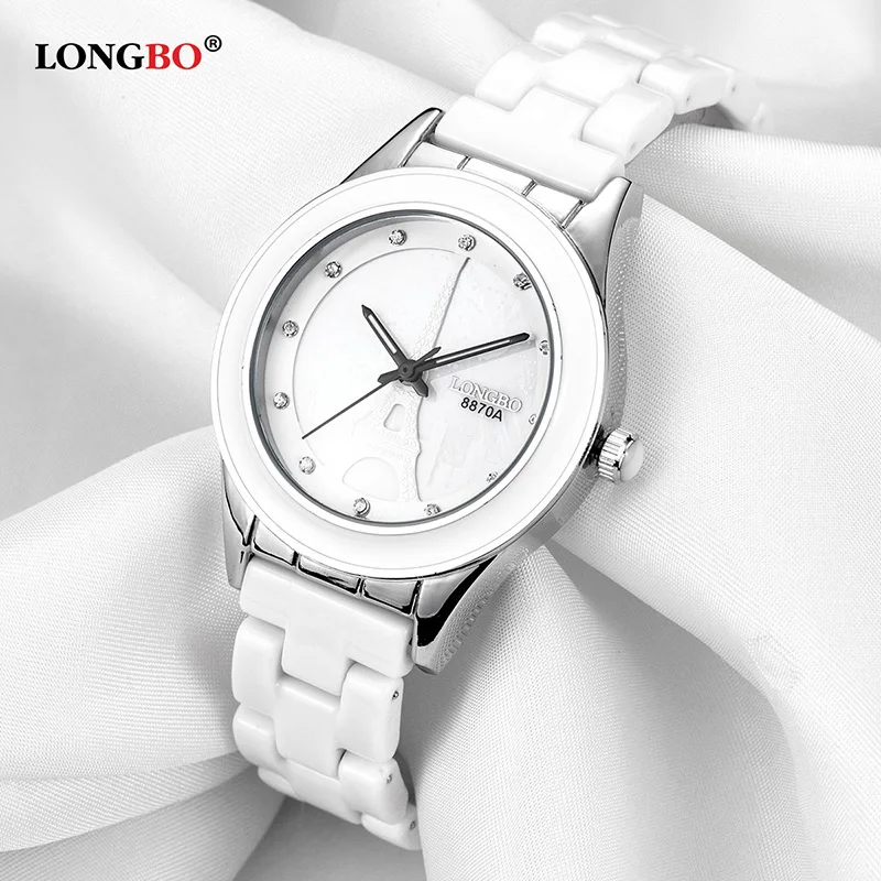 Женские керамические часы LONGBO Reloj повседневные водонепроницаемые парные модные