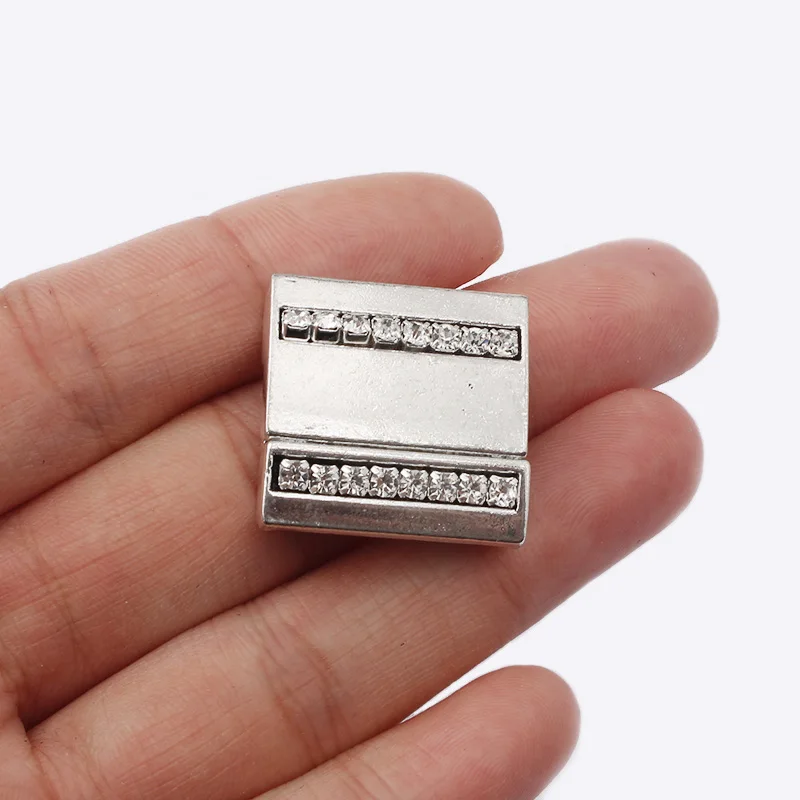 3 комплекта 20x2 мм Магнитная застежка со стразами для плоского кожаного шнура 5 10 20