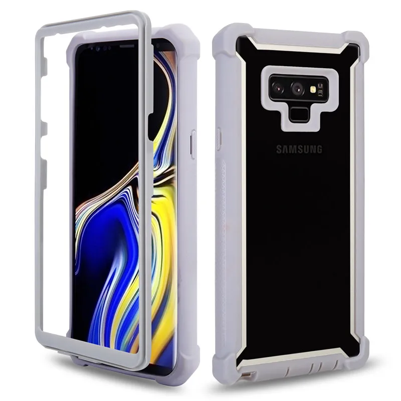 Gray Heavy Duty Protection Doom armor PC TPU Phone Case for Samsung Galaxy S8 S9 S10 Plus Note 8 9 S10e E Shockproof Dustproof Cover - Color: Gray