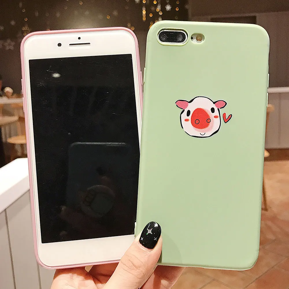 Чехол RAXFLY с милой Свинкой для iPhone Xr X Xs Max Мягкий силиконовый чехол телефона 7 8 6S Plus
